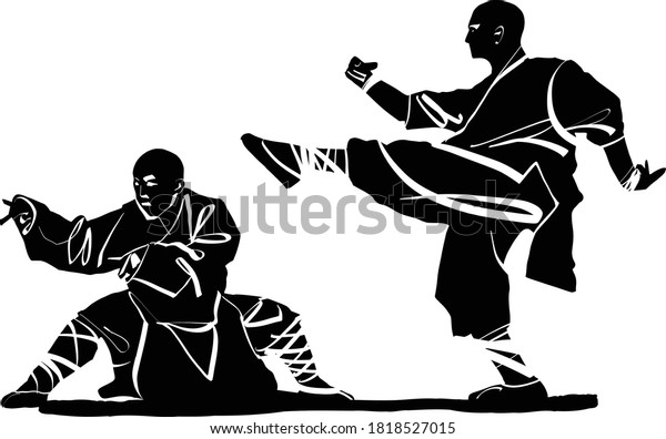 Vector Illustration Kung Fu Master Stock Vector Royalty Free 1818527015