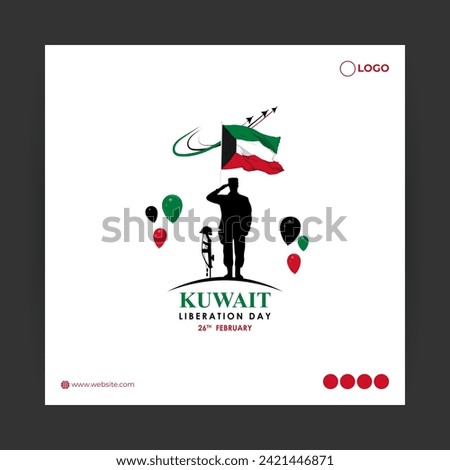 Vector illustration of Kuwait Liberation Day social media feed template