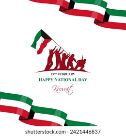 Vector illustration of Kuwait National Day social media feed template