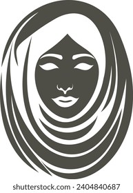 Vector illustration of Kuwait and Saudi Hijab. . Islamic girl. Muslim women. Middle Eastern woman in hijab.Hijab Day.