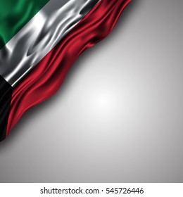 vector illustration of kuwait waving silky flag isolated on gray background, can be used in many topic like national day, independence day