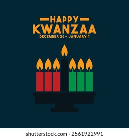 Vector Illustration of Kwanzaa. December 26 - January 1. Banner, card, background. Eps 10.