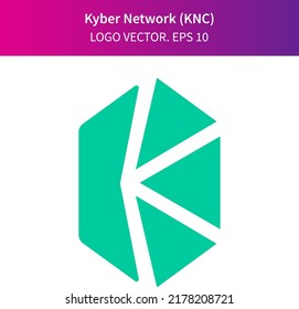 Vector illustration of Kyber (KNC) network and
cryptocurrency icon on isolated white background