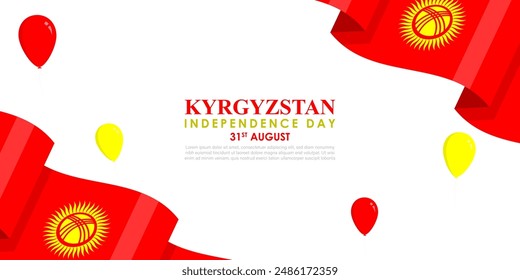 Vector illustration of Kyrgyzstan Independence Day social media feed template