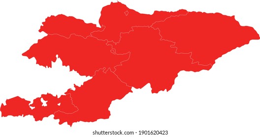 ilustración vectorial del mapa de Kirguistán