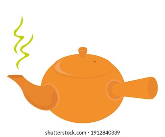 Vector illustration of Kyusu. Teapot icon.