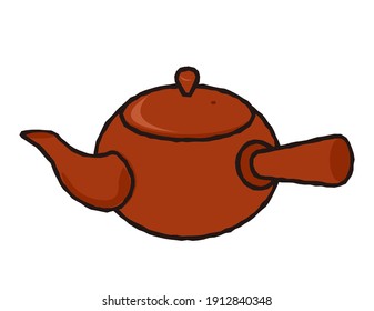 Vector illustration of Kyusu. Teapot icon.