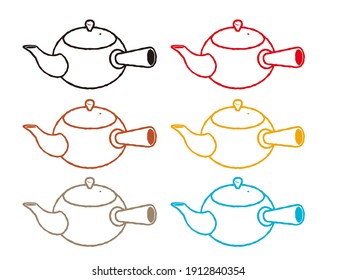 Vector illustration of Kyusu. Teapot icon.