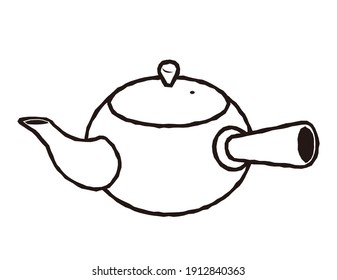 Vector illustration of Kyusu. Teapot icon.