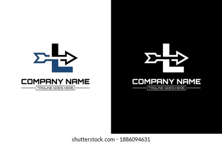 Ilustración vectorial del gráfico de la flecha de forma del logotipo L