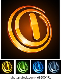 Vector illustration of l shiny letters.
