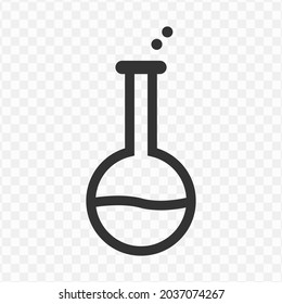 Vector illustration of lab glass icon in dark color and transparent background(png).