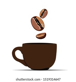 Vector illustration. Label with coffee cup