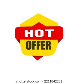 Vector illustration label design for banner, hot offer. Special offer sale.