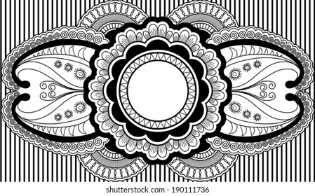 Vector illustration of  label design inspired by Indian style