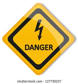 Vector illustration label electricity hazard