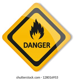 Vector illustration label flammable