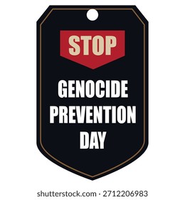 Vector illustration, label for Genocide Prevention Day