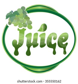 Vector illustration label grape juice
