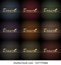 vector illustration label leather in different colors