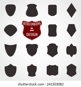 Vector Illustration of Label Set for Design, Website, Background, Banner. Silhouette Frame Retro Template. Element for your vintage Insignia