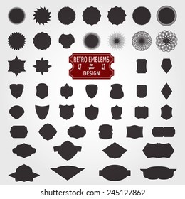 Vector Illustration of Label Set for Design, Website, Background, Banner. Silhouette Frame Retro Template. Element for your vintage Insignia