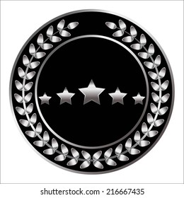 Vector illustration of Label. Silver. Black