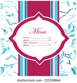 Vector illustration of a label, tag, postcard or invitation template in bright colors