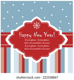 Vector illustration of a label, tag, postcard or invitation template in bright colors