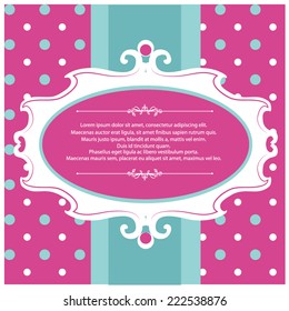 Vector illustration of a label, tag, postcard or invitation template in bright colors