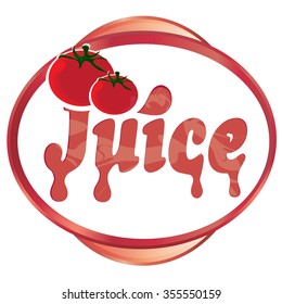 Vector illustration label tomato juice