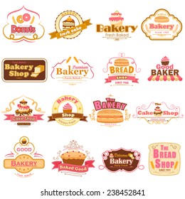 vector illustration of labels and badges for fresh bakery product