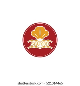 Vector Illustration labels and badges of seafood. Flat style design