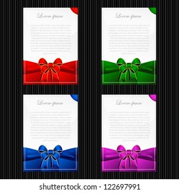 vector illustration of labels with colourful ribbons