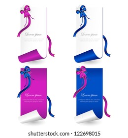 vector illustration of labels with colourful ribbons
