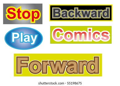 Vector illustration of labels in other colours.