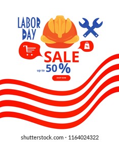 Vector illustration for Labor Day: banner or poster with typography for Labor Day Sale.