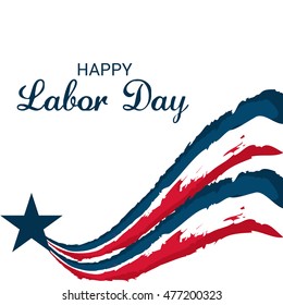 Vector illustration of a Labor day card with colorful grungy strips.