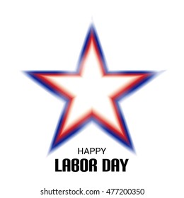 Vector illustration of a Labor day card with shiny star.