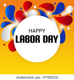 Vector illustration of a Labor day card with colorful floral.