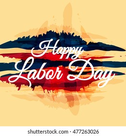 Vector illustration of a Labor day card with stylish text.