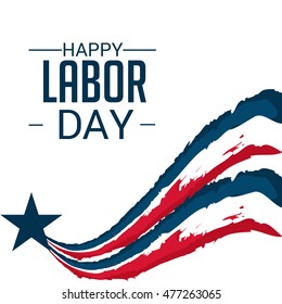 Vector illustration of a Labor day card with colorful wave.