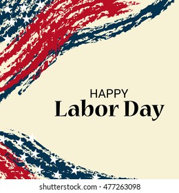 Vector illustration of a Labor day card with stylish text.