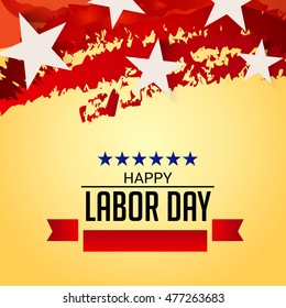 Vector illustration of a Labor day card with stylish text.