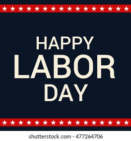 Vector illustration of a Labor day card with stylish text.