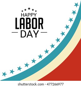Vector illustration of a Labor day card with stylish text.