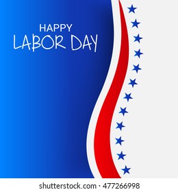 Vector illustration of a Labor day card with stylish text.