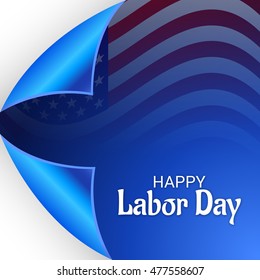 Vector illustration of a Labor day card with stylish text.