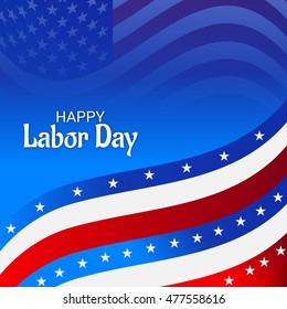 Vector illustration of a Labor day card with stylish text.