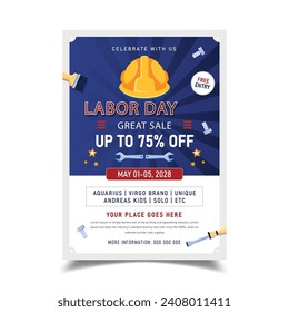 Vector Illustration of Labor Day celebration flyer